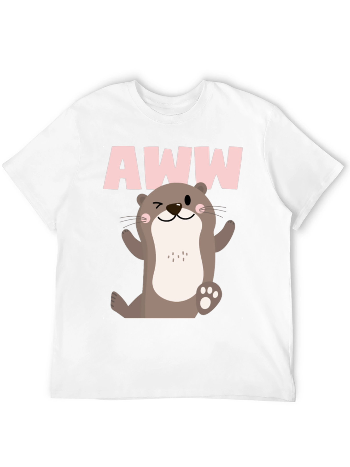 Camiseta Negra Estampado Nutria AWW para Hombre