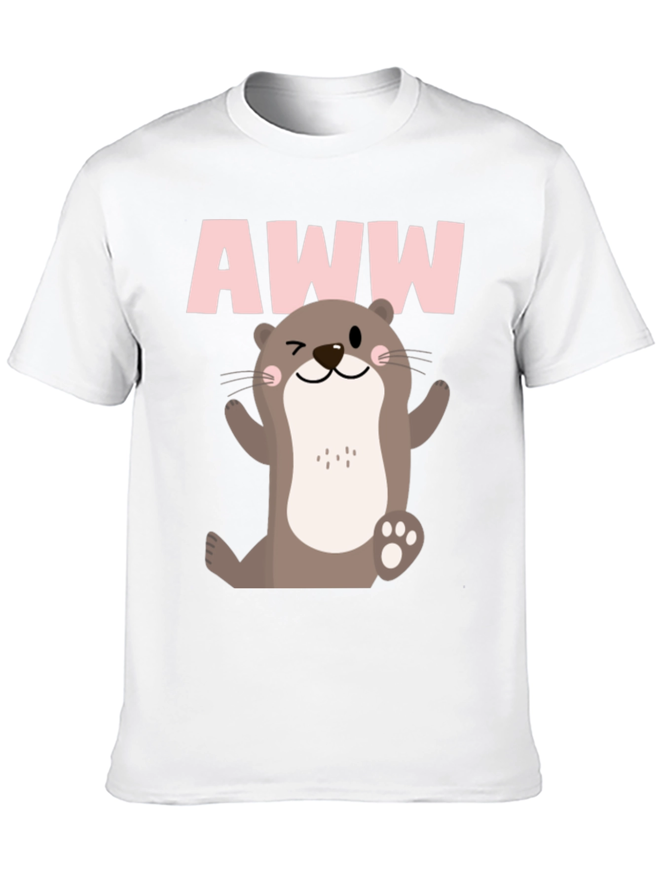 Camiseta Negra Estampado Nutria AWW para Hombre
