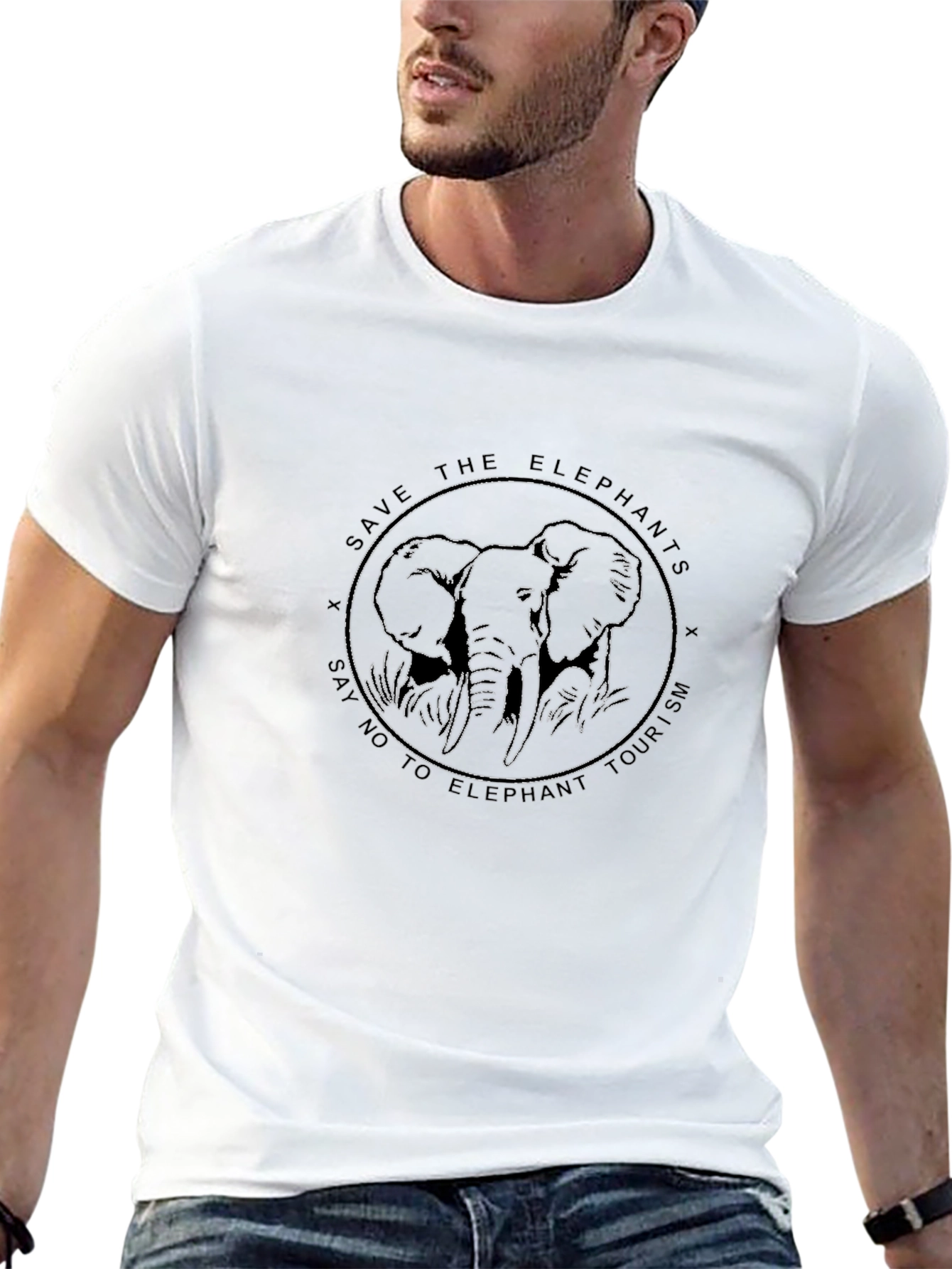 Camiseta Negra Salva a los Elefantes