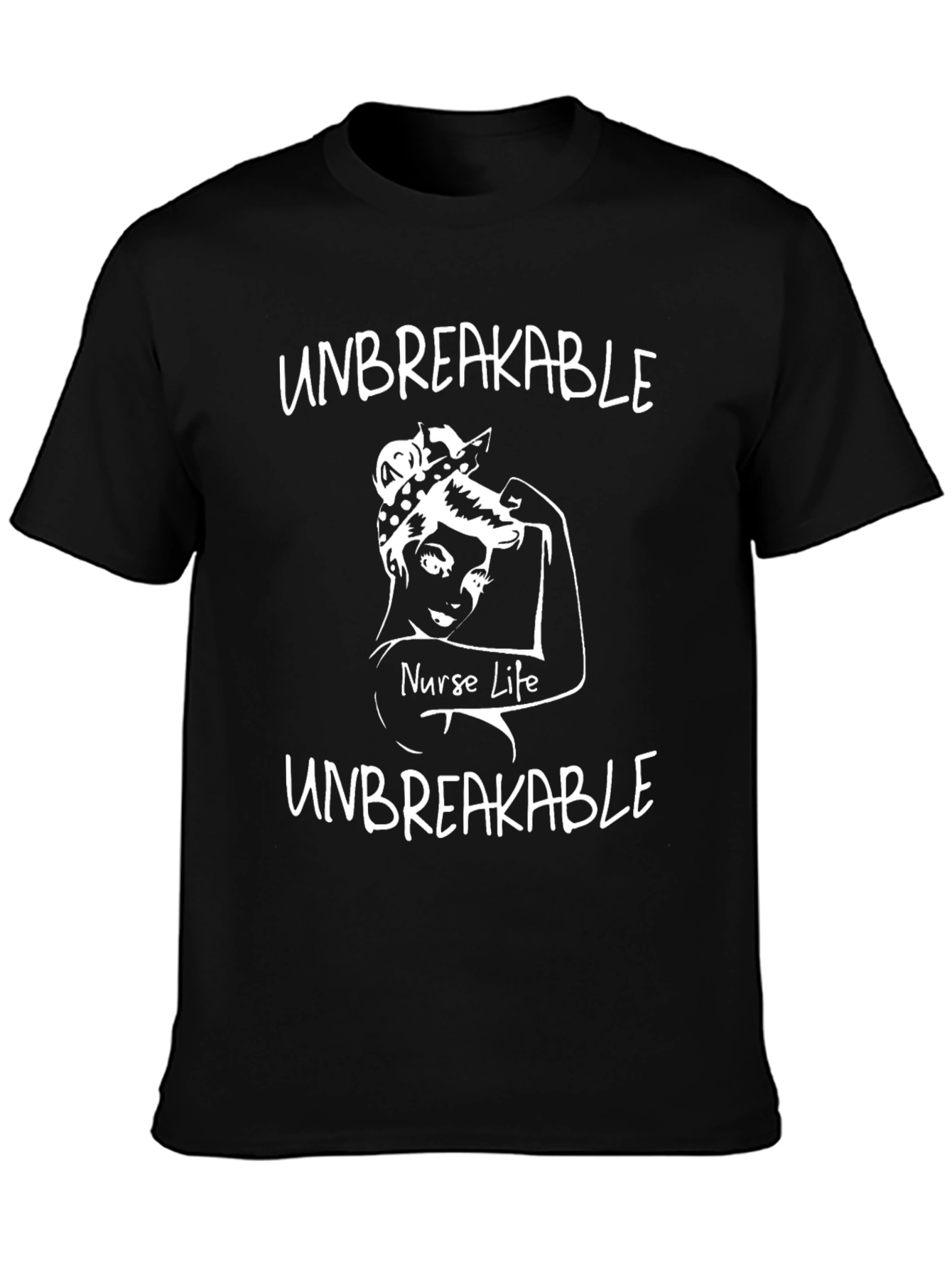 Camiseta Negra Enfermera Inquebrantable