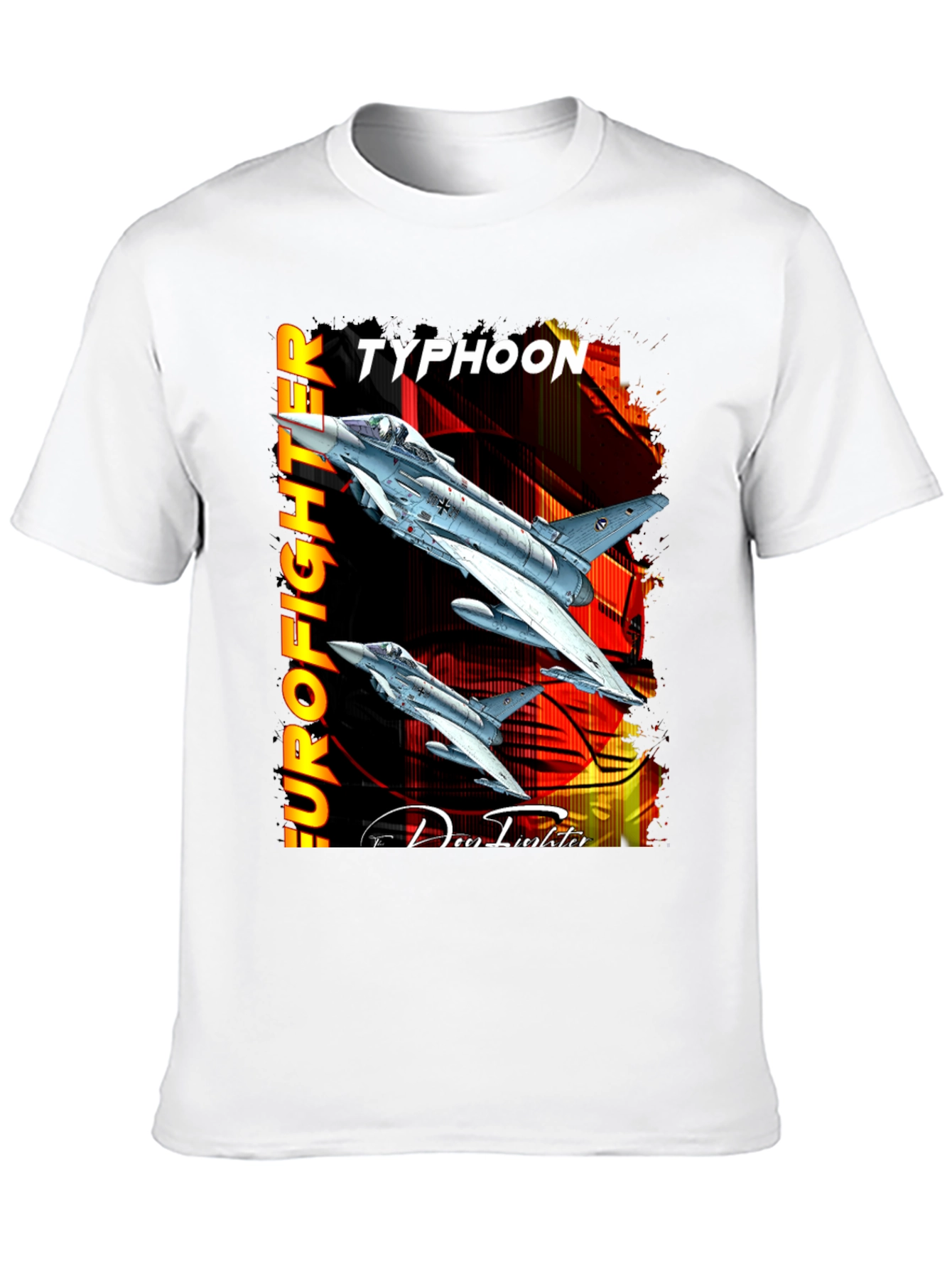 Camiseta Negra Eurofighter Typhoon Diseño Aviación