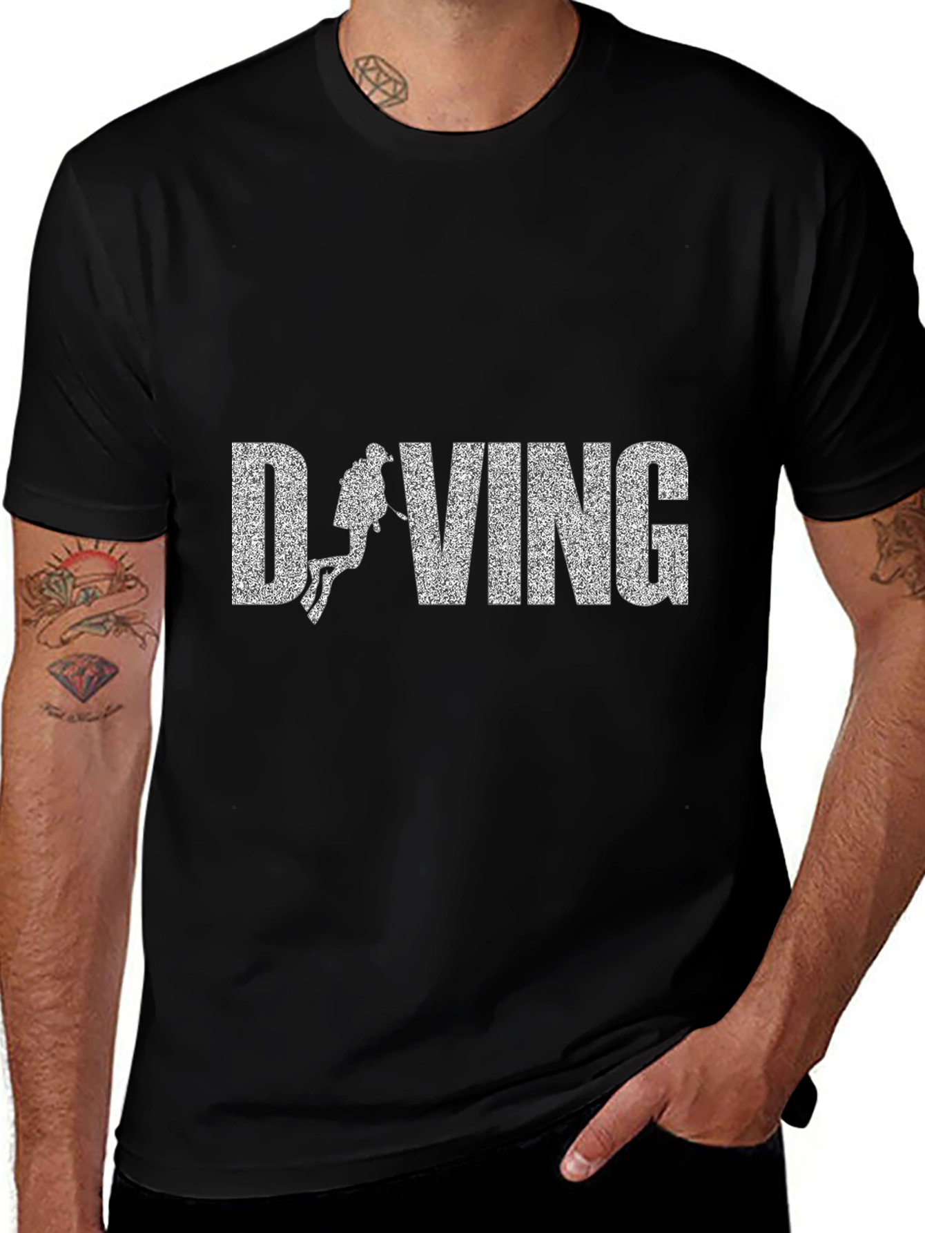 Camiseta Negra Diving para Amantes del Buceo