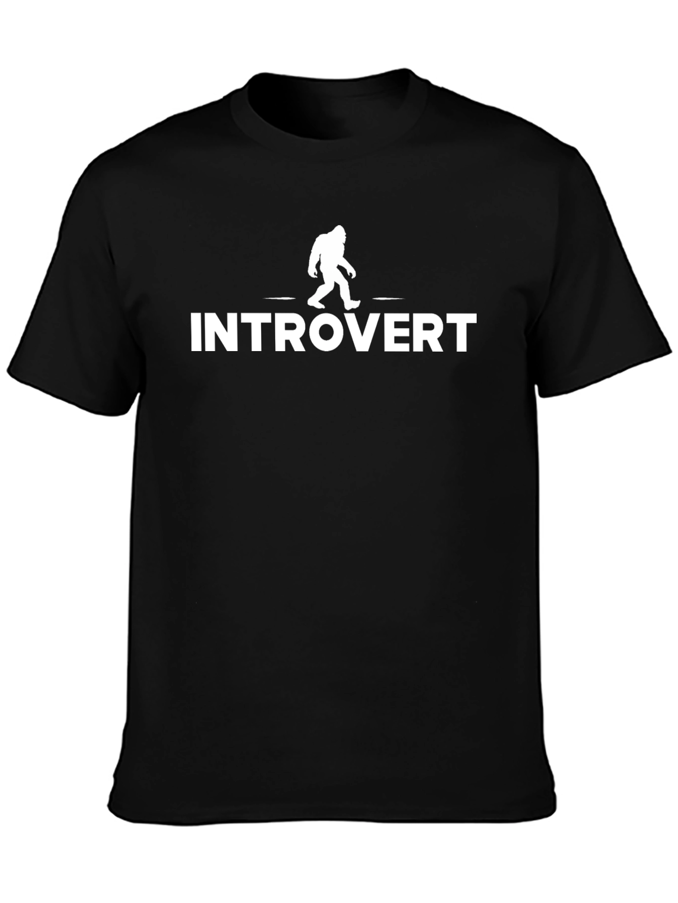 Camiseta Negra Introvertido Diseño Divertido