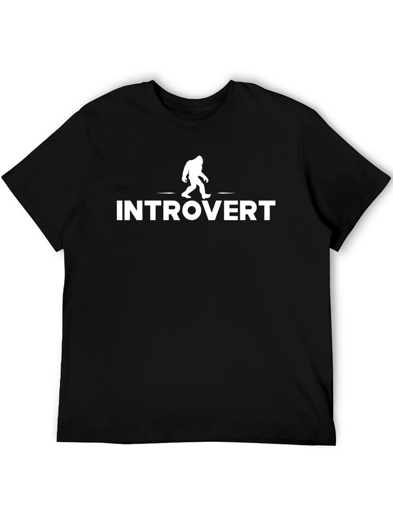 Camiseta Negra Introvertido Diseño Divertido