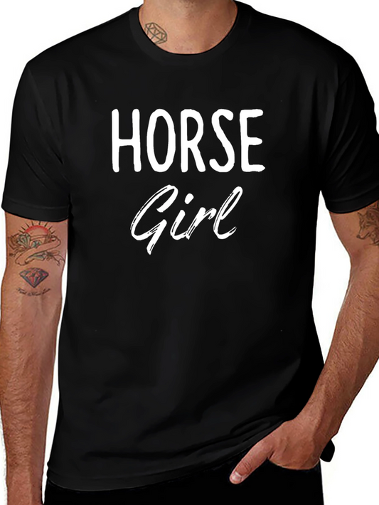 Camiseta Negra Horse Girl para Amantes de los Caballos