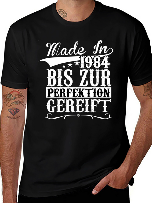 Camiseta Negra Made In 1984 para Cumpleaños