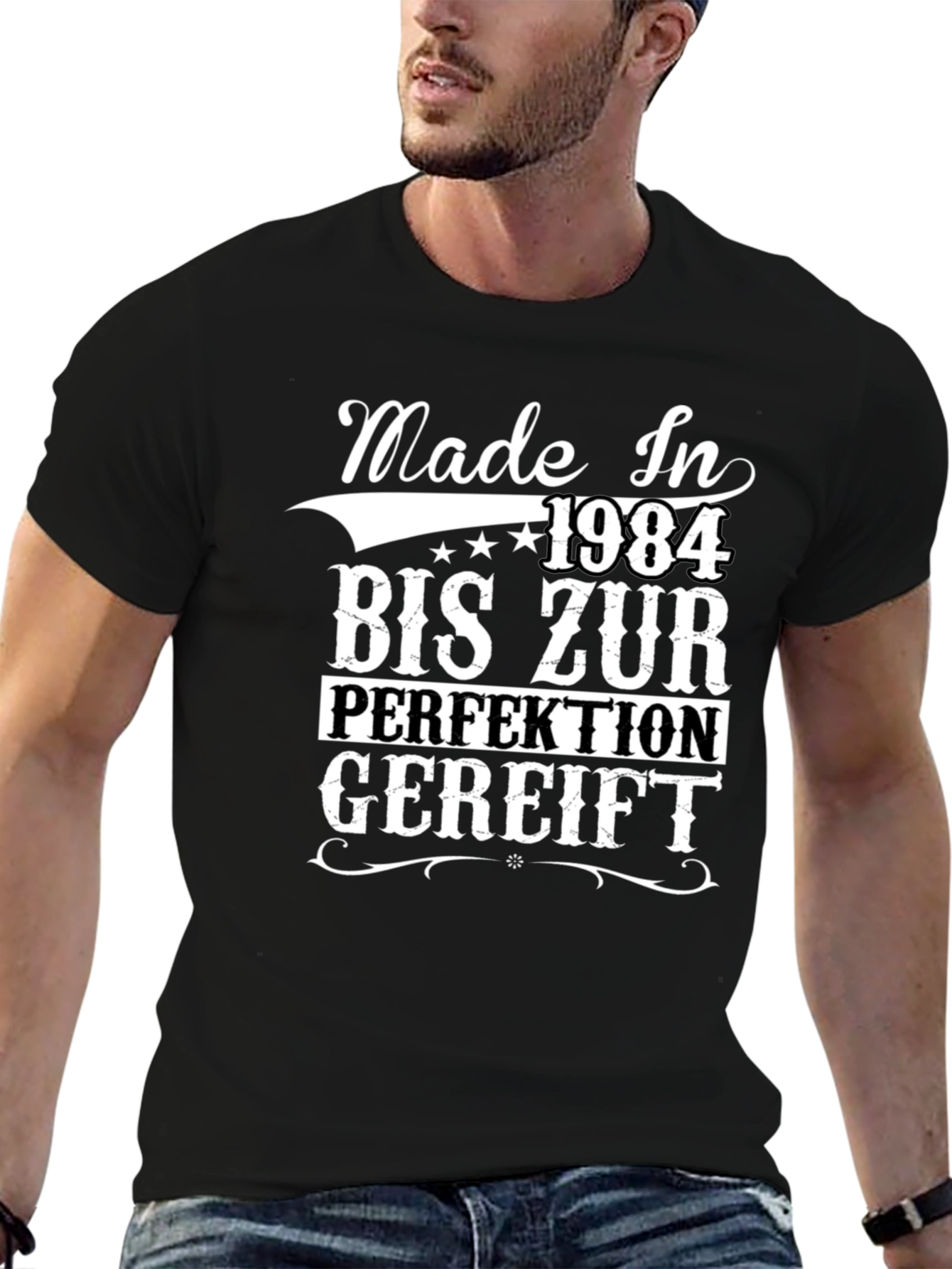 Camiseta Negra Made In 1984 para Cumpleaños