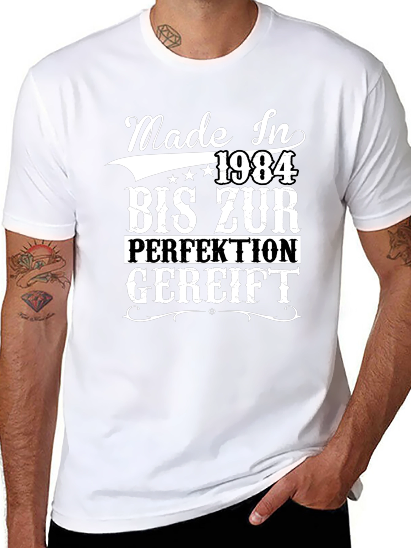 Camiseta Negra Made In 1984 para Cumpleaños
