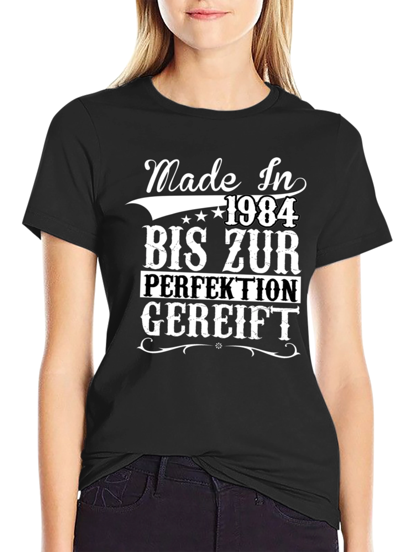 Camiseta Negra Made In 1984 para Cumpleaños