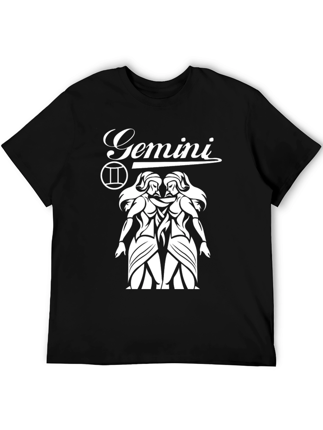 Camiseta Negra Géminis - Diseño Astrológico Unisex