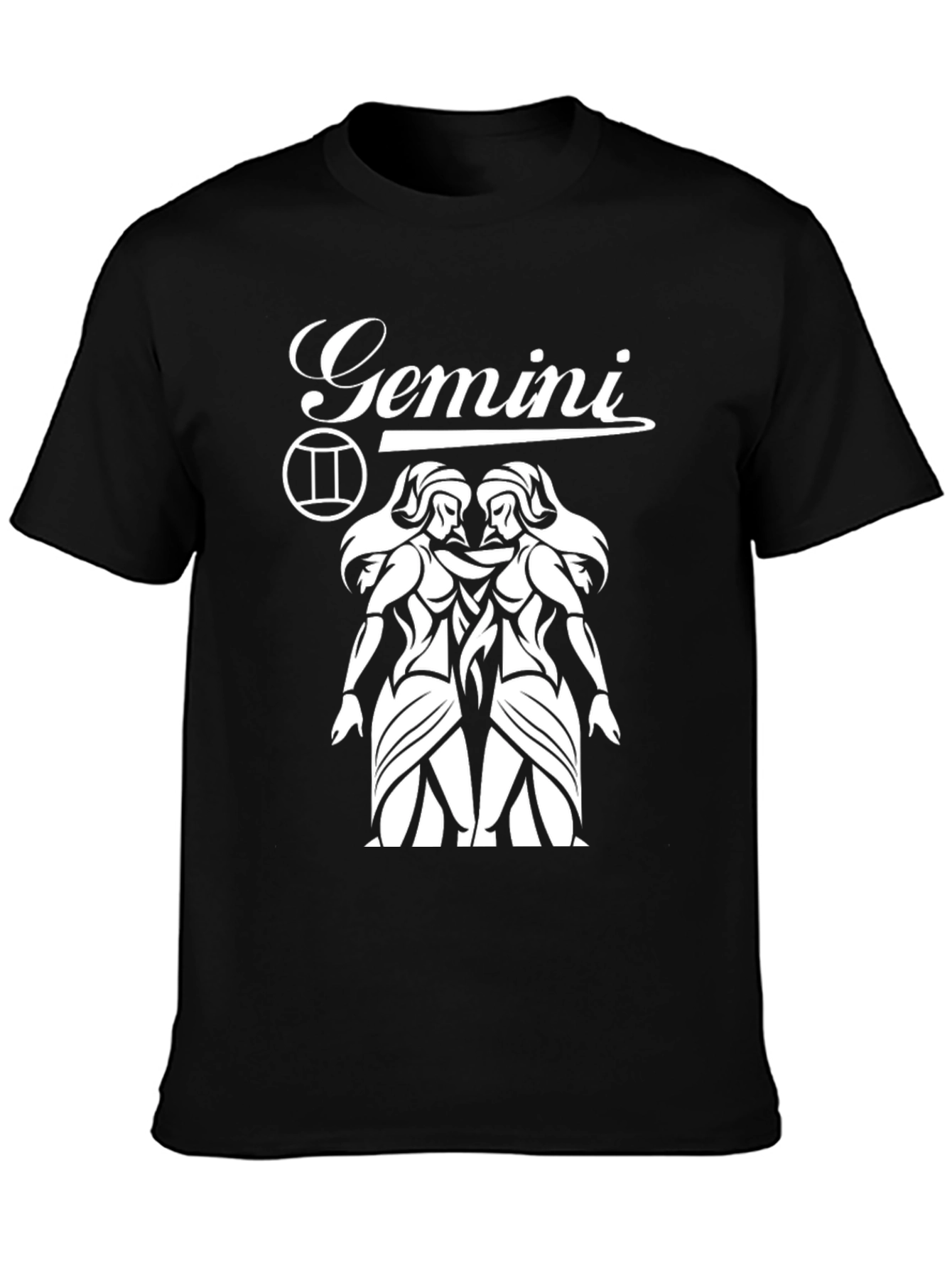Camiseta Negra Géminis - Diseño Astrológico Unisex