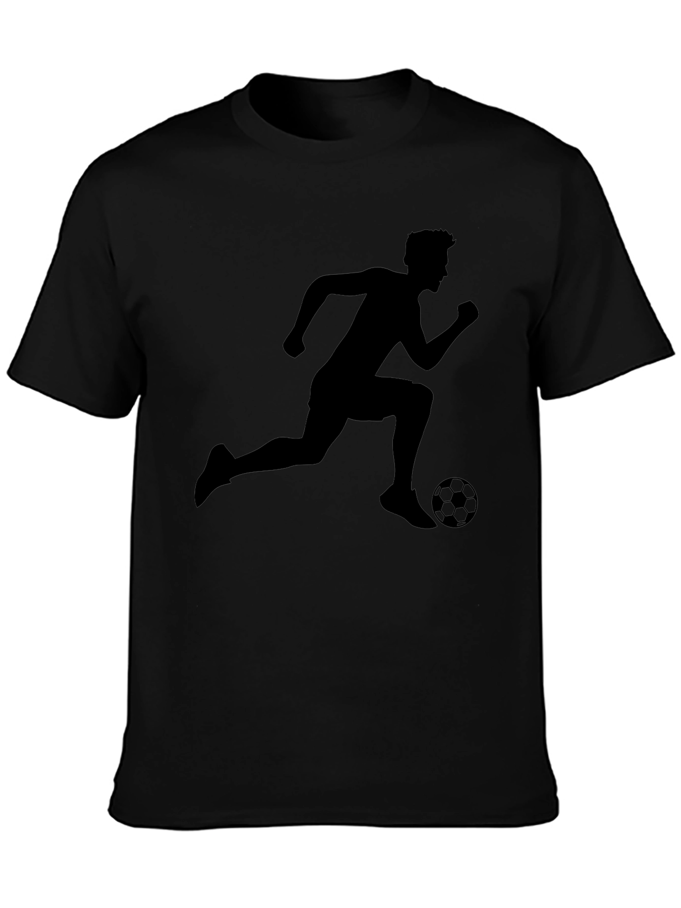 Camiseta Negra Deportiva Fútbol Hombre