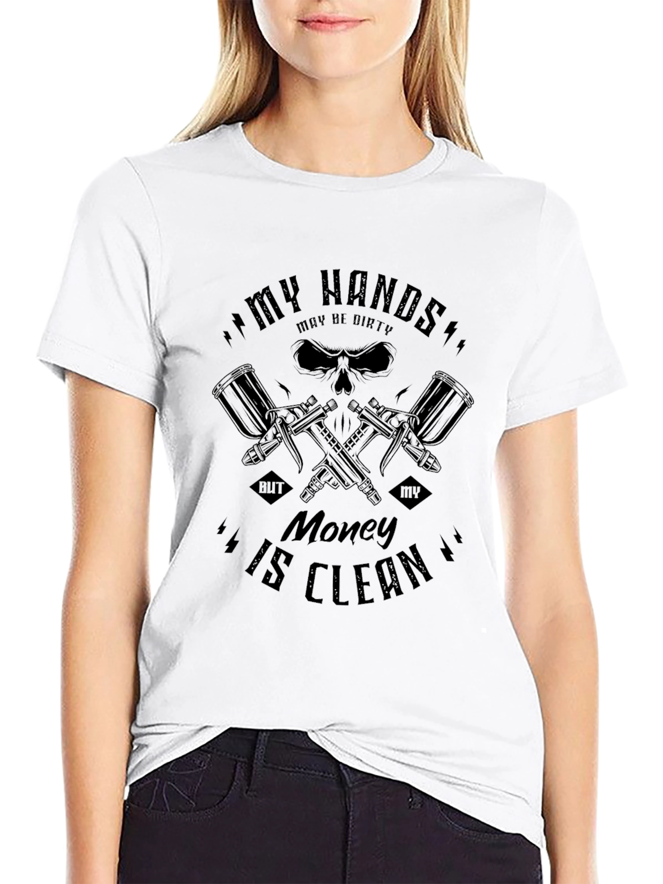 Camiseta Negra: Mis Manos Sucias Dinero Limpio