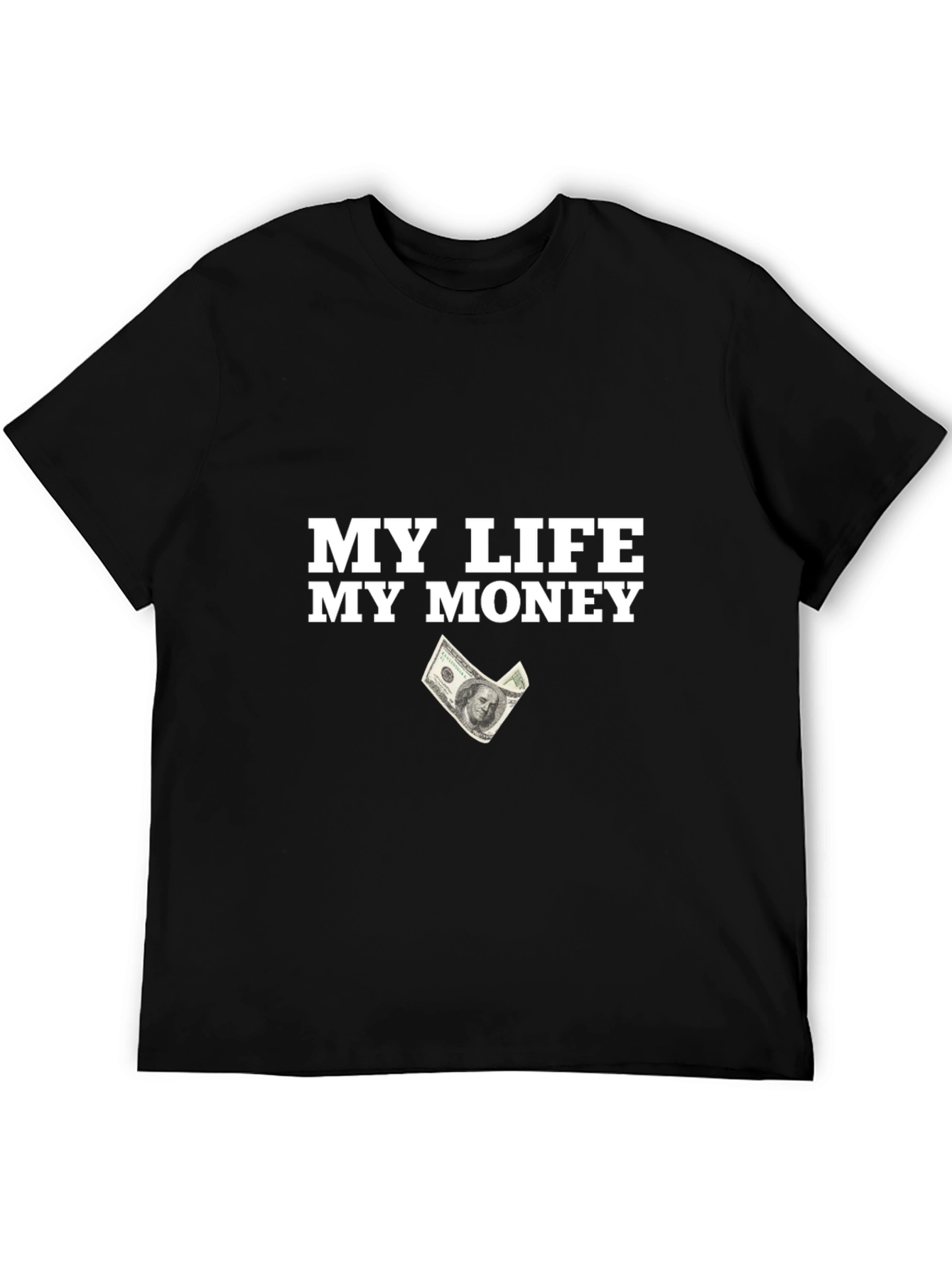 Camiseta Negra Mi Vida Mi Dinero