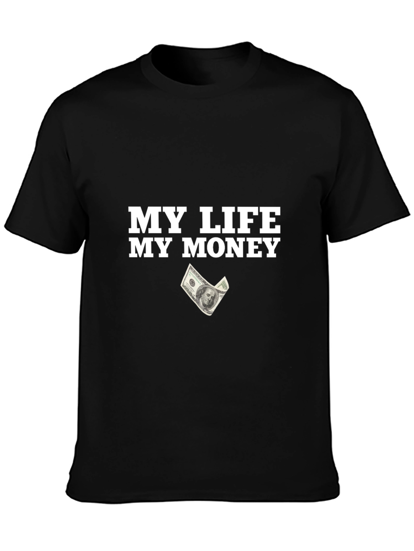 Camiseta Negra Mi Vida Mi Dinero