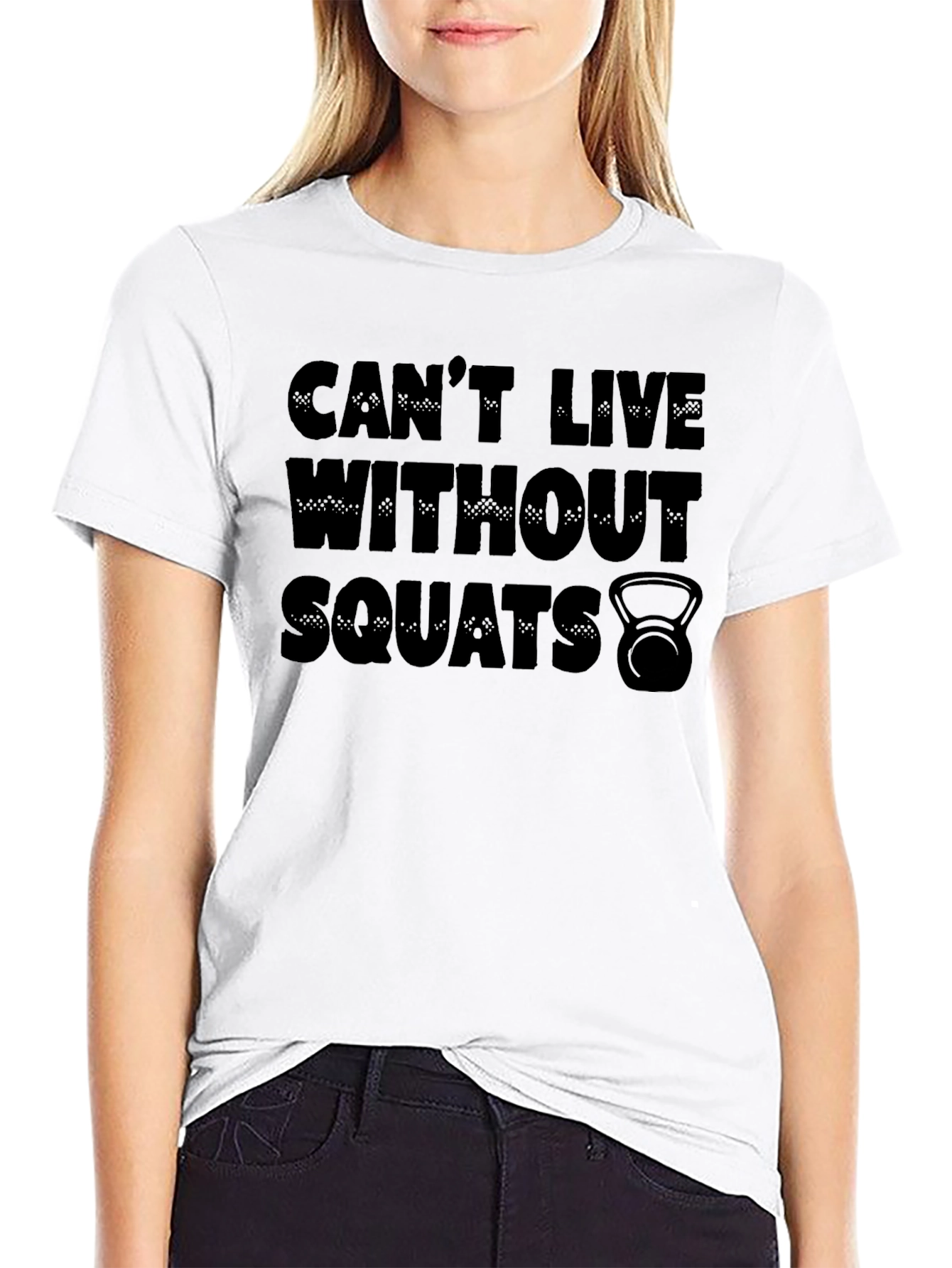 Camiseta Negra: No Puedo Vivir Sin Sentadillas