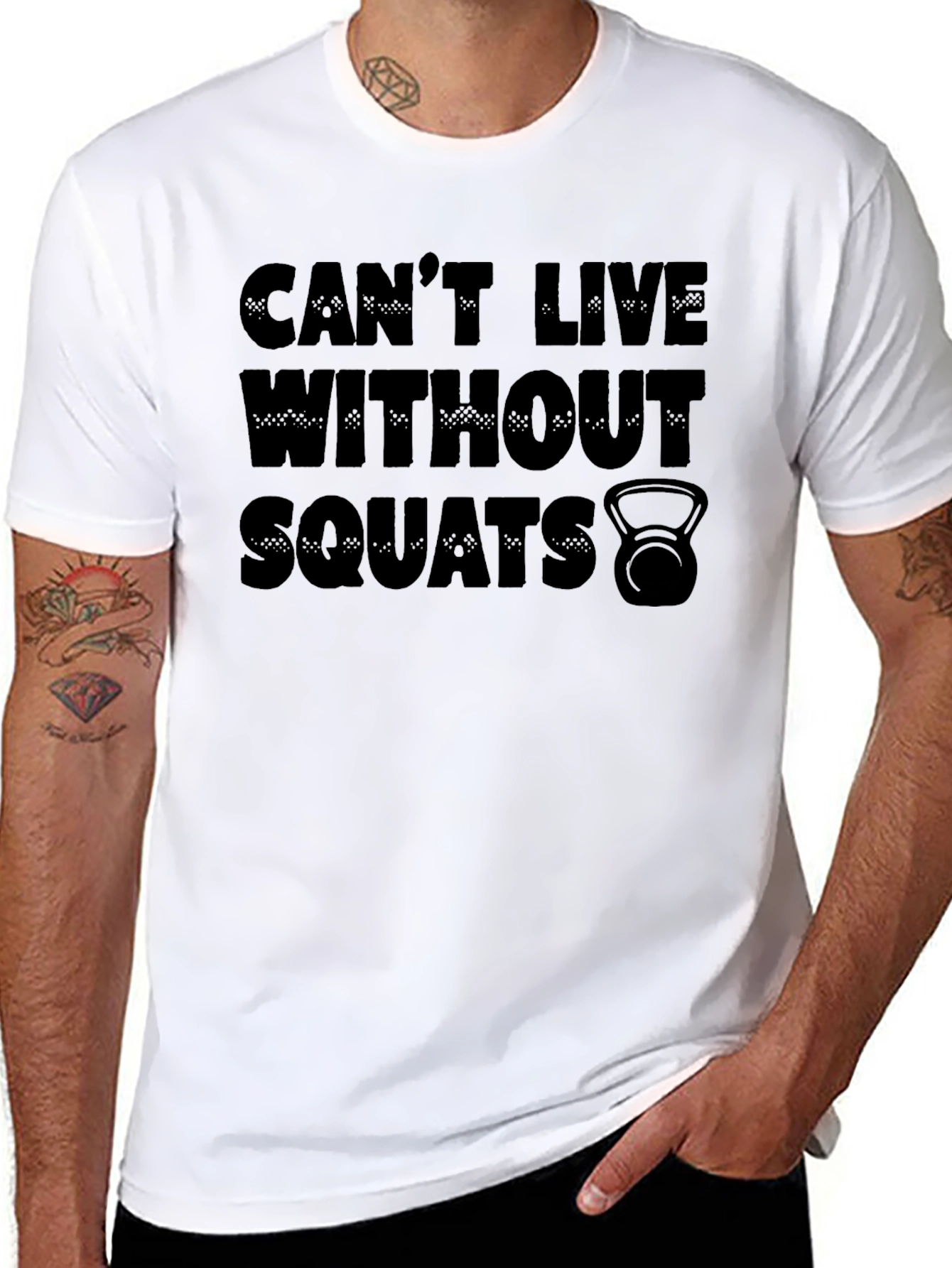 Camiseta Negra: No Puedo Vivir Sin Sentadillas