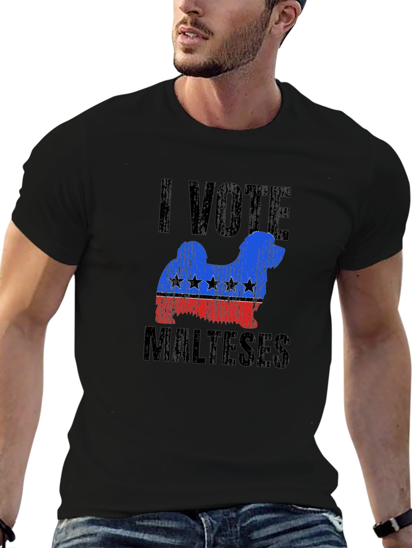 Camiseta Yo Voto Maltés - Diseño Patriótico Canino
