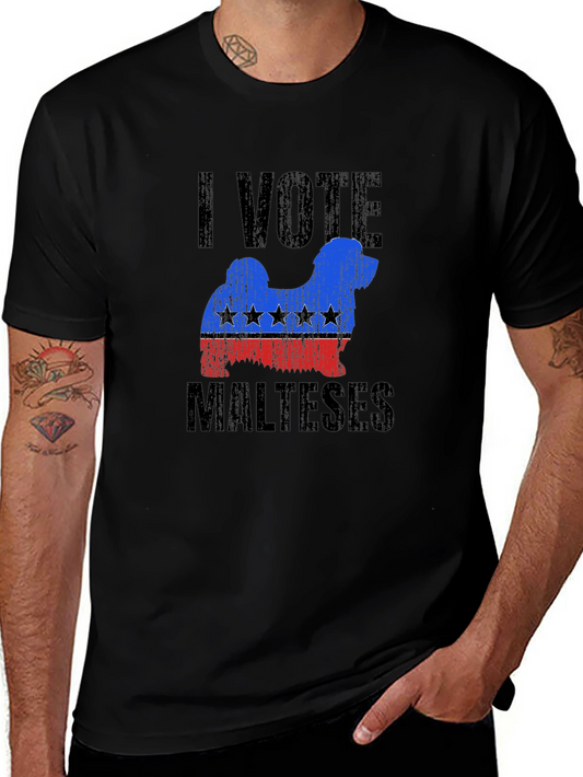 Camiseta Yo Voto Maltés - Diseño Patriótico Canino