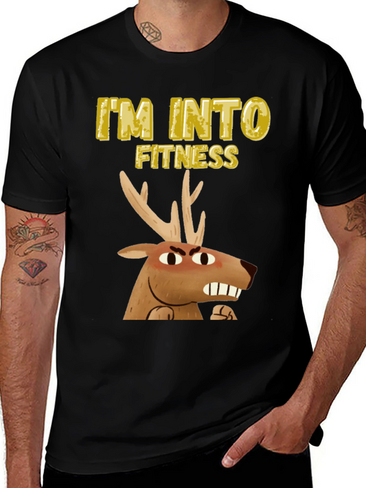 Camiseta Negra Estoy en Forma con Ciervo enojado