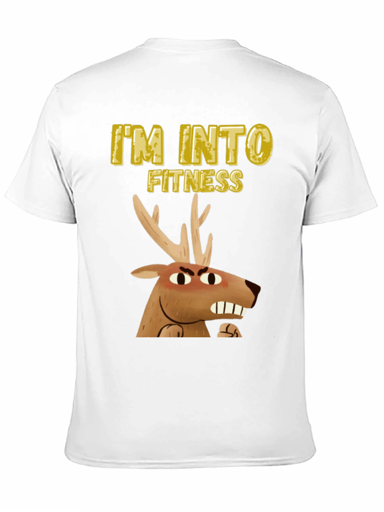 Camiseta Negra Estoy en Forma con Ciervo enojado