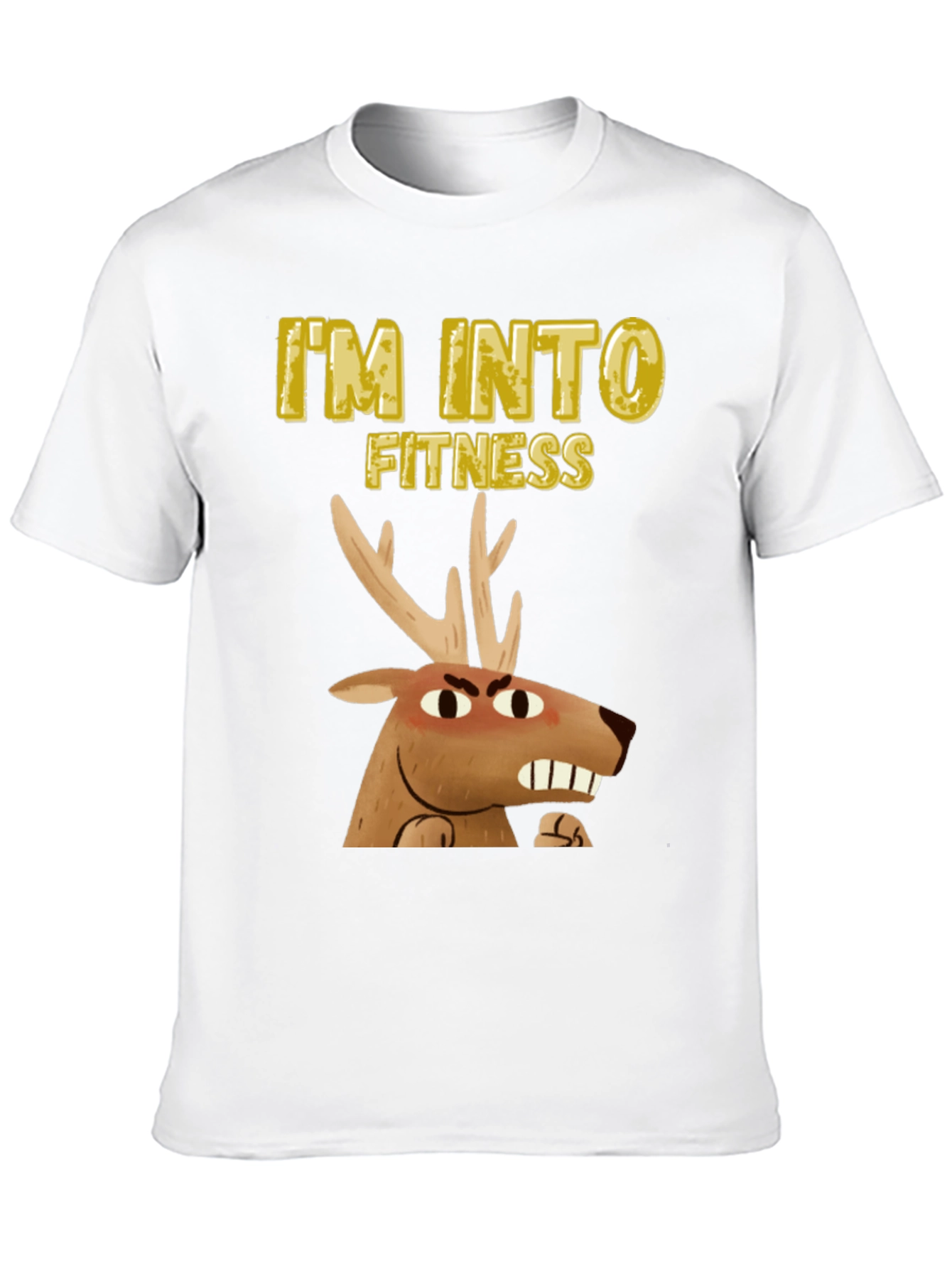 Camiseta Negra Estoy en Forma con Ciervo enojado