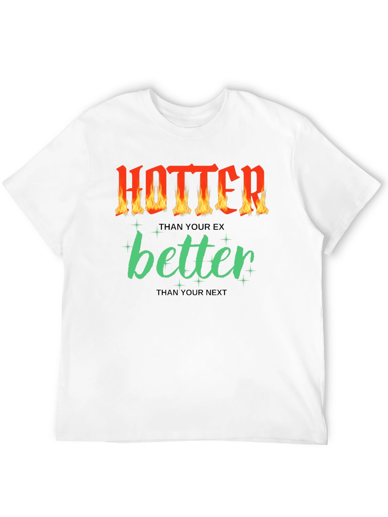 Camiseta Negra con Diseño Divertido Hotter Better