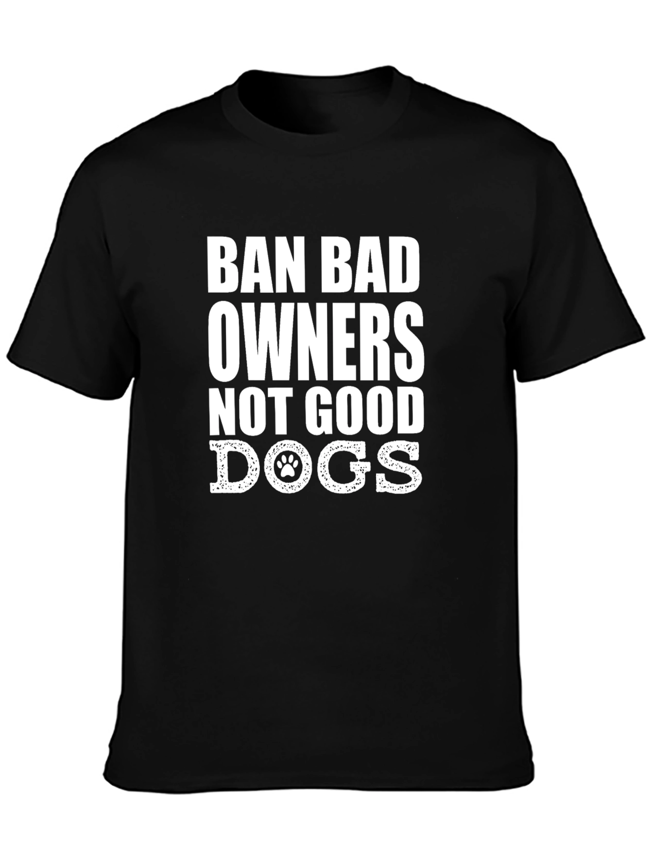 Camiseta Negra Ban Bad Owners Not Good Dogs