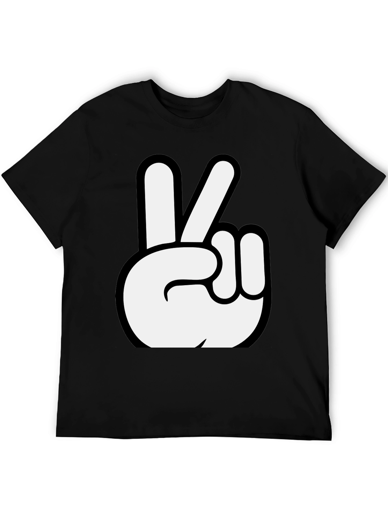 Camiseta Negra con Mano de la Paz