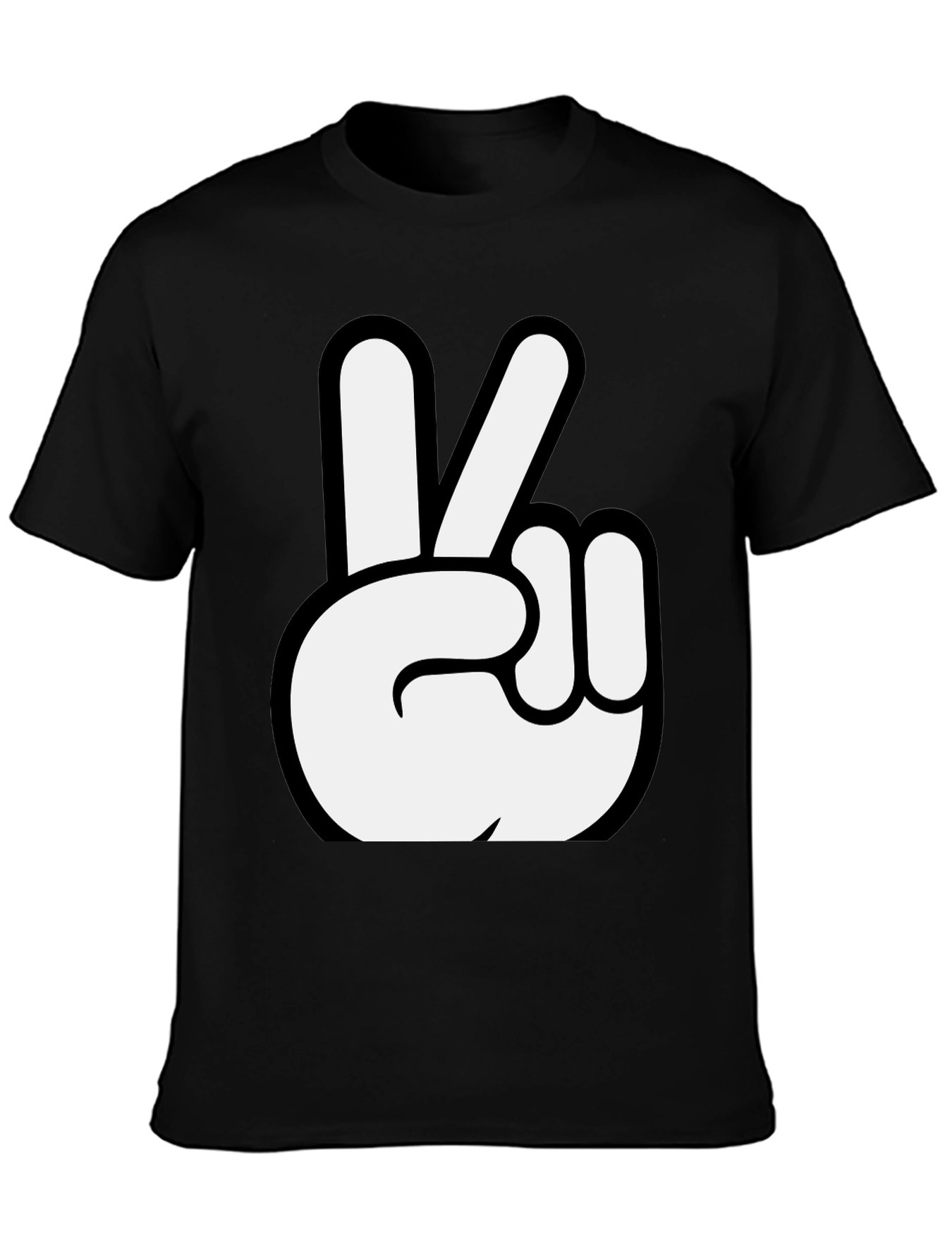 Camiseta Negra con Mano de la Paz