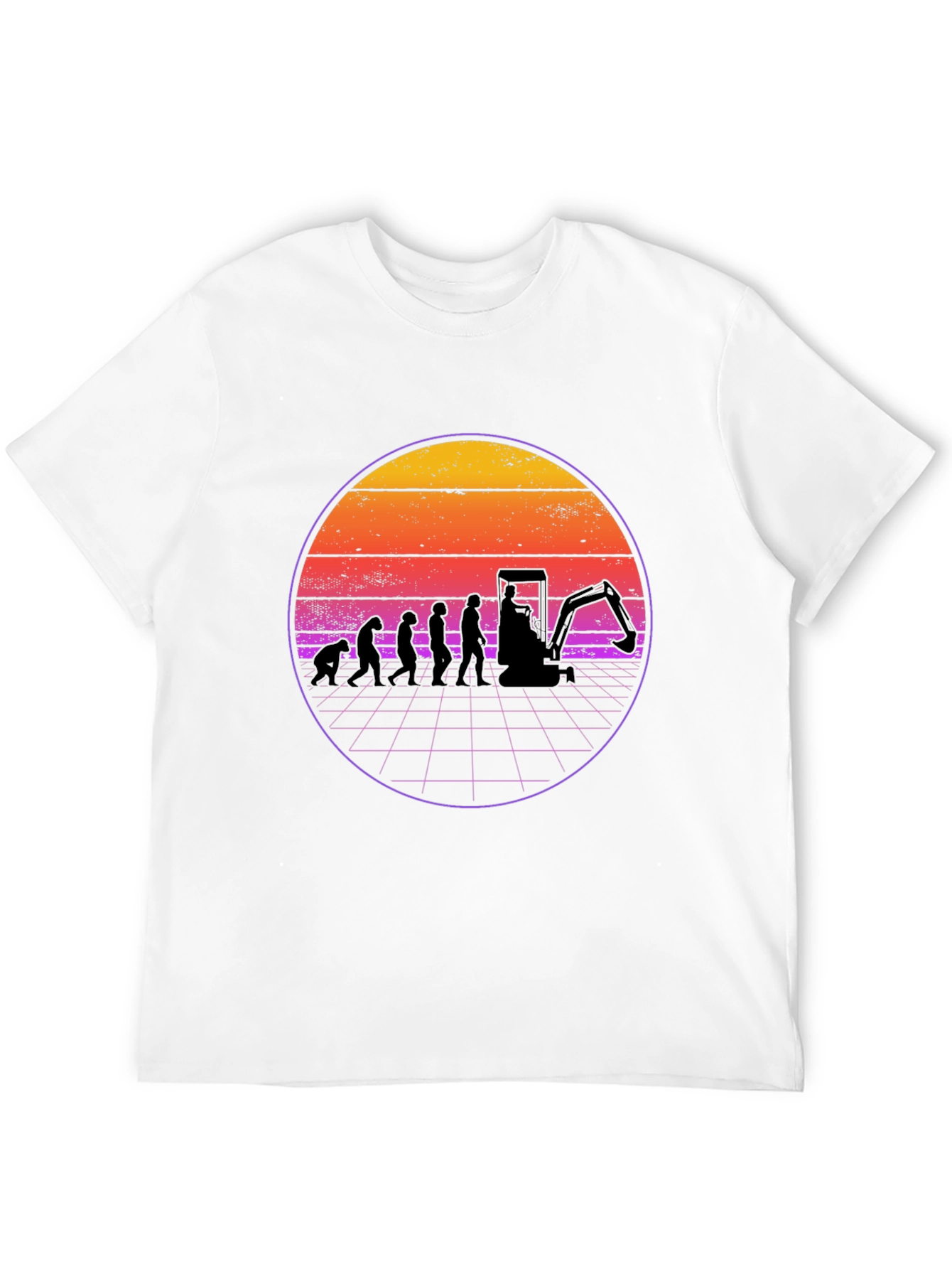 Camiseta Negra Evolución Excavadora Retro