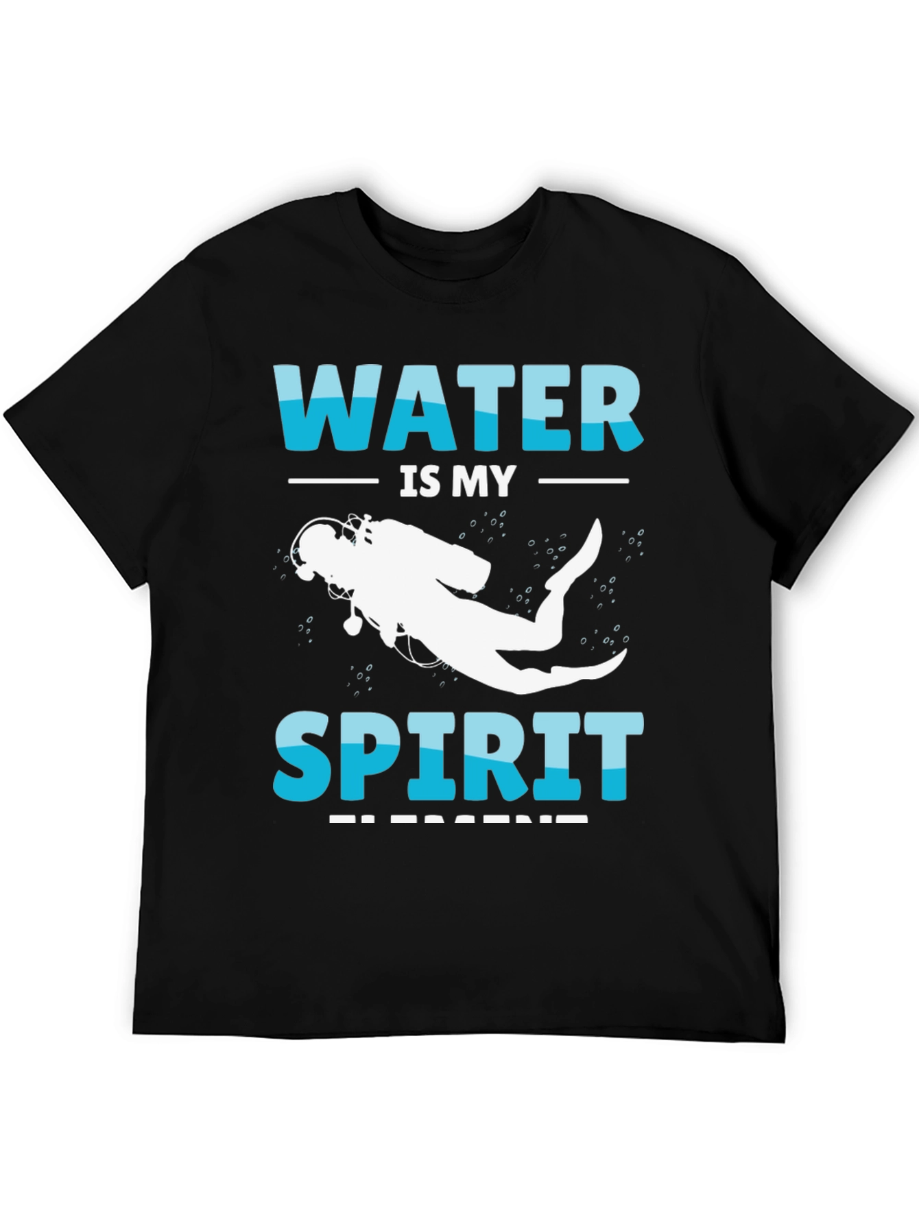 Camiseta Negra Buceo: Agua es mi Espíritu