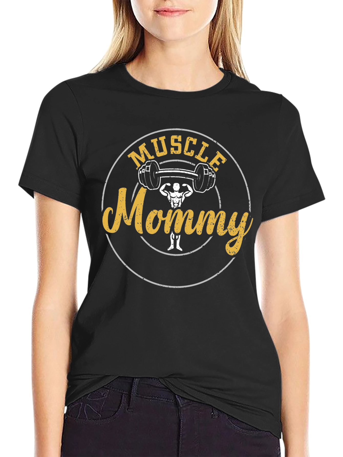 Camiseta Negra Muscle Mommy - Fitness para Mamás