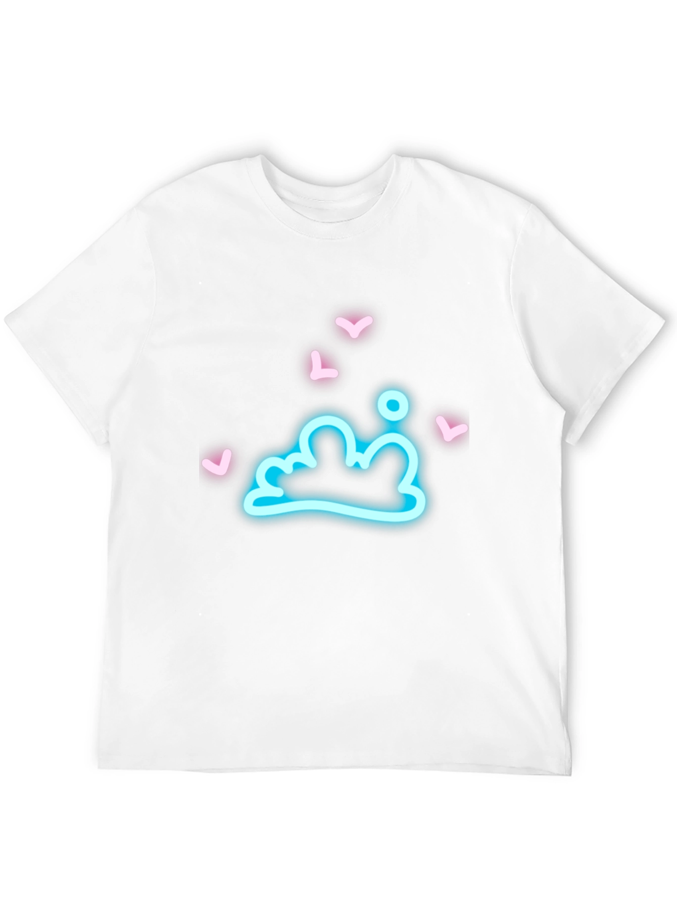 Camiseta Negra con Diseño Nubes Neón