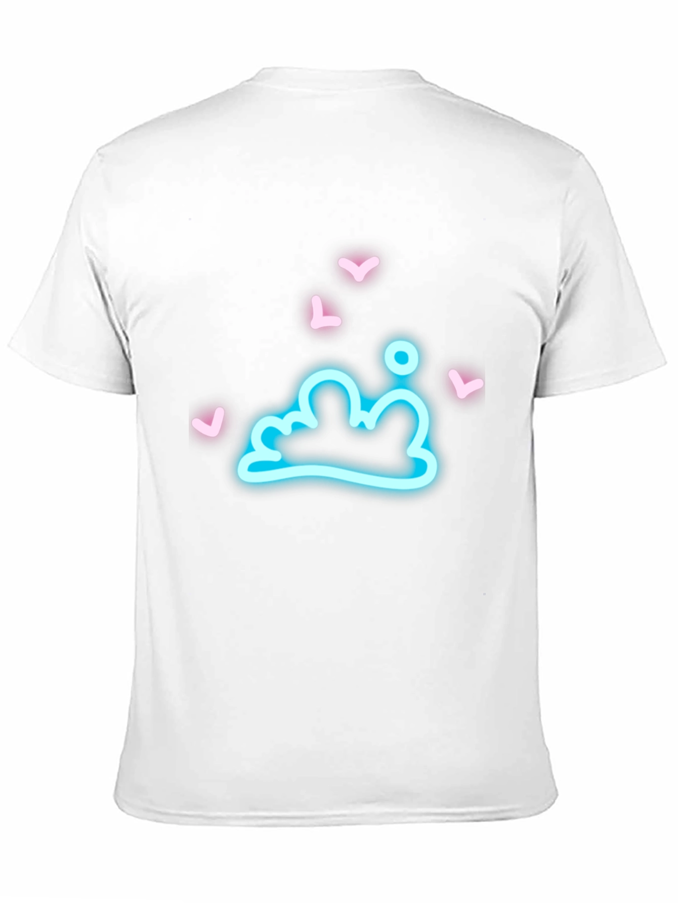 Camiseta Negra con Diseño Nubes Neón