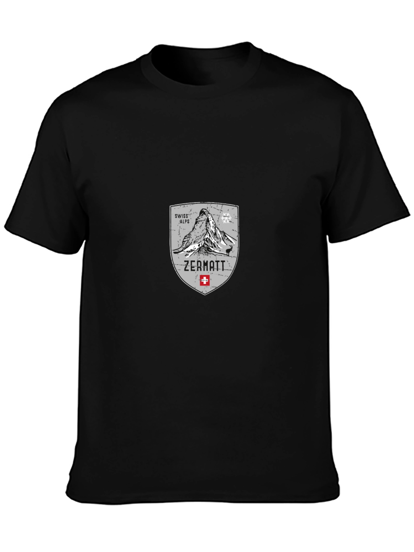 Camiseta Negra Zermatt Alpes Suizos