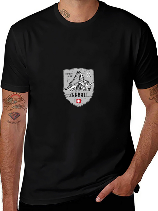 Camiseta Negra Zermatt Alpes Suizos