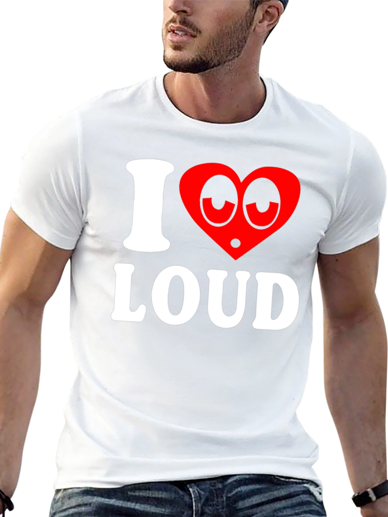 Camiseta Negra I Love Loud Divertida para Hombre