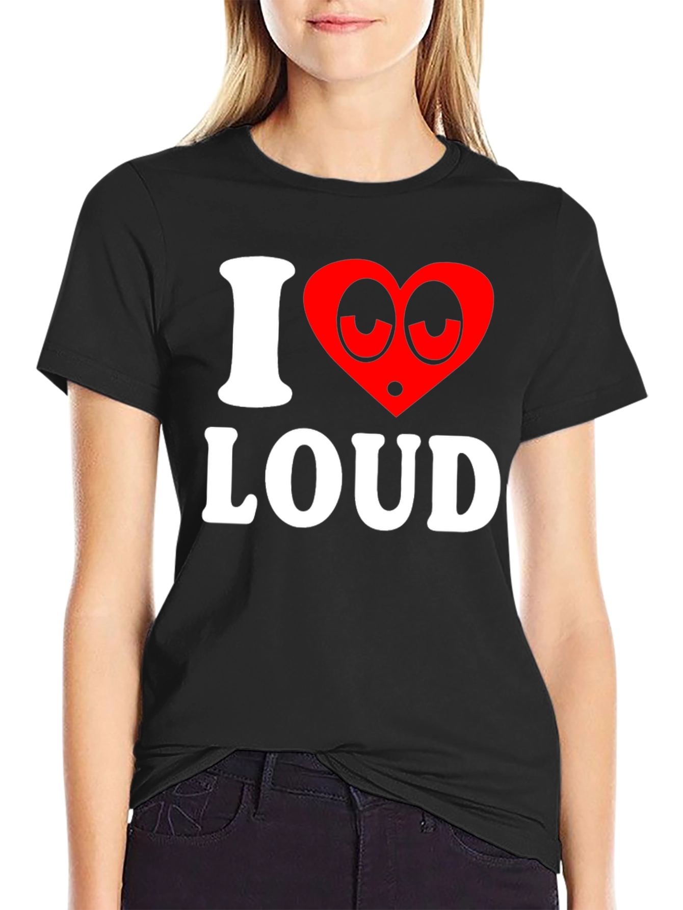 Camiseta Negra I Love Loud Divertida para Hombre