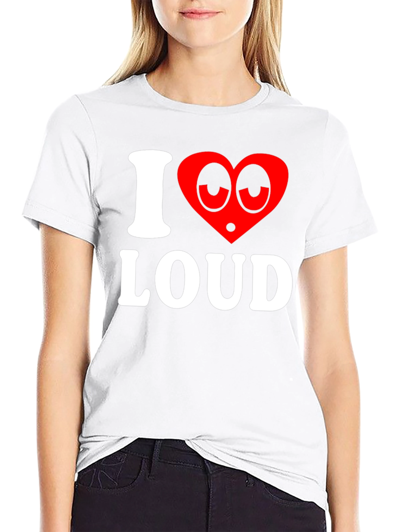 Camiseta Negra I Love Loud Divertida para Hombre