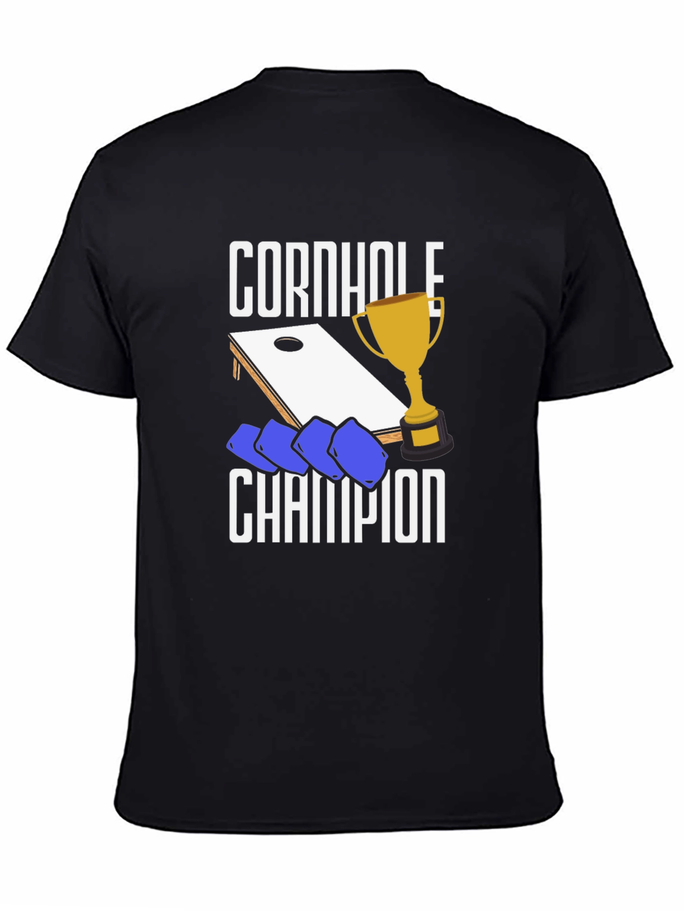 Camiseta Negra Campeón de Cornhole