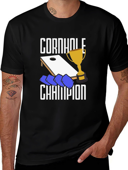 Camiseta Negra Campeón de Cornhole