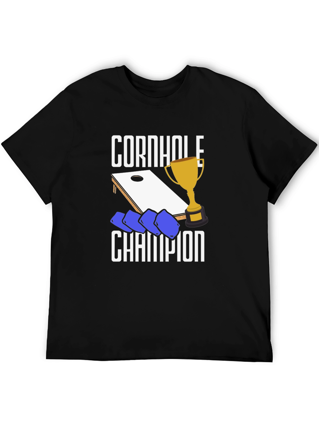 Camiseta Negra Campeón de Cornhole