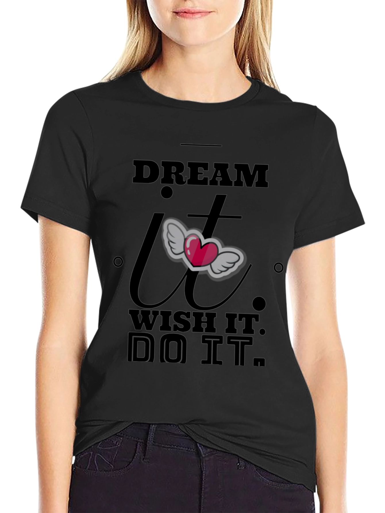 Camiseta Negra Motivacional: ¡Sueña Desea Haz!