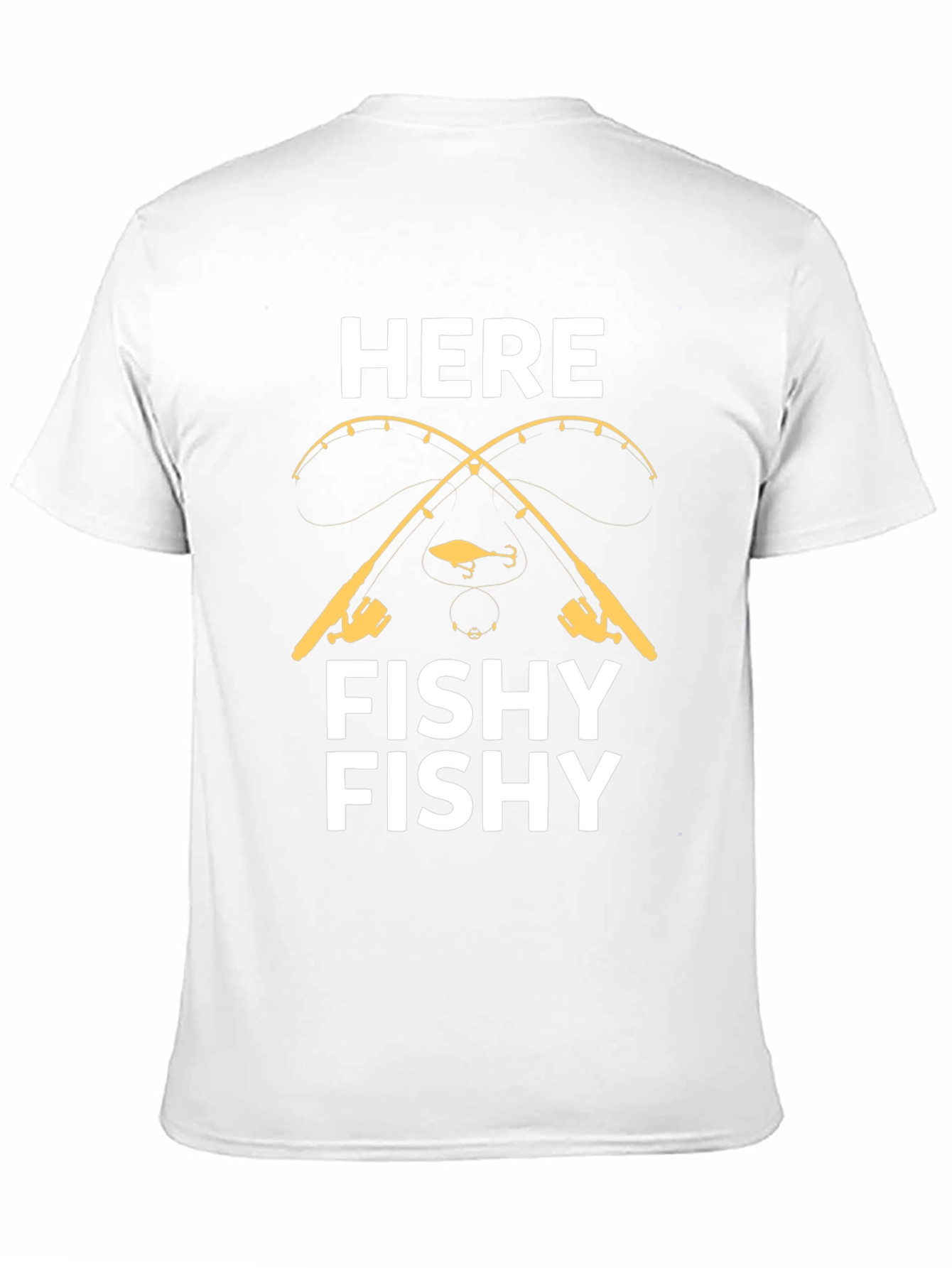 Camiseta Negra con Diseño de Pesca Here Fishy Fishy