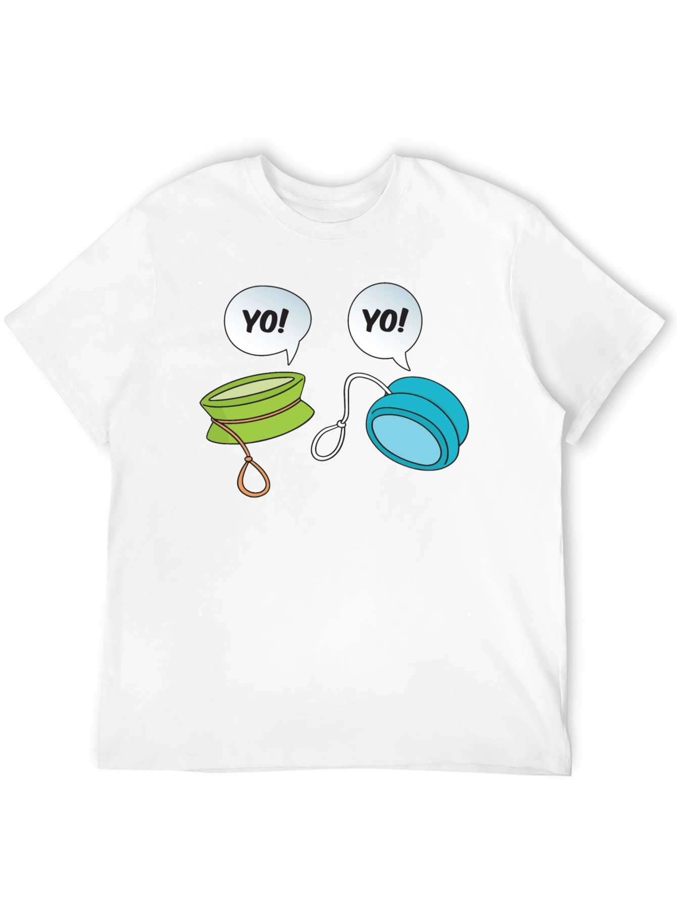 Camiseta Negra con Diseño de Yo-Yos Parlantes