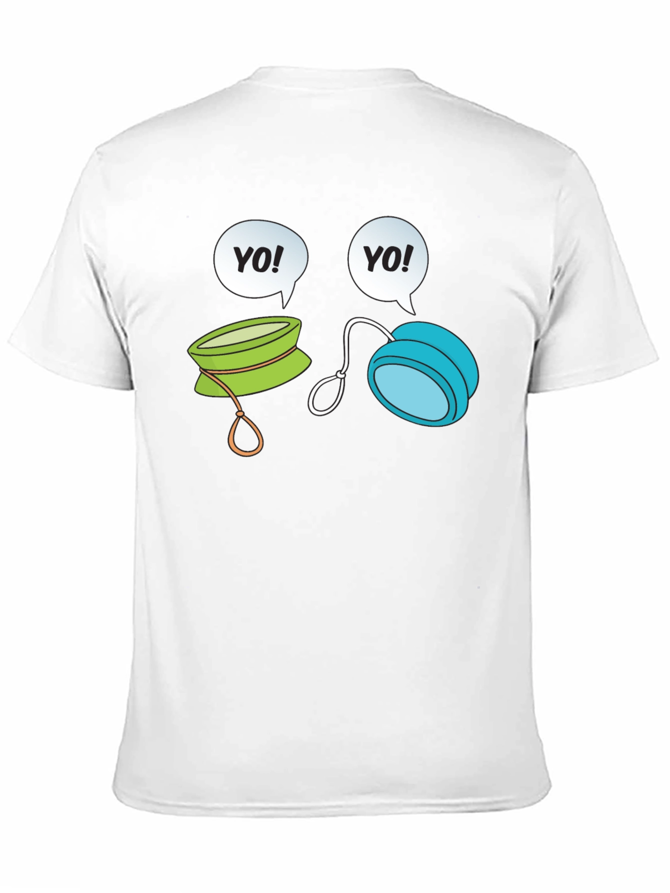Camiseta Negra con Diseño de Yo-Yos Parlantes