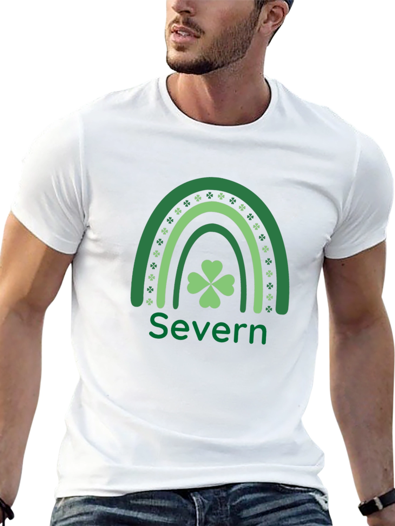 Camiseta Negra Trébol Irlandés Severn