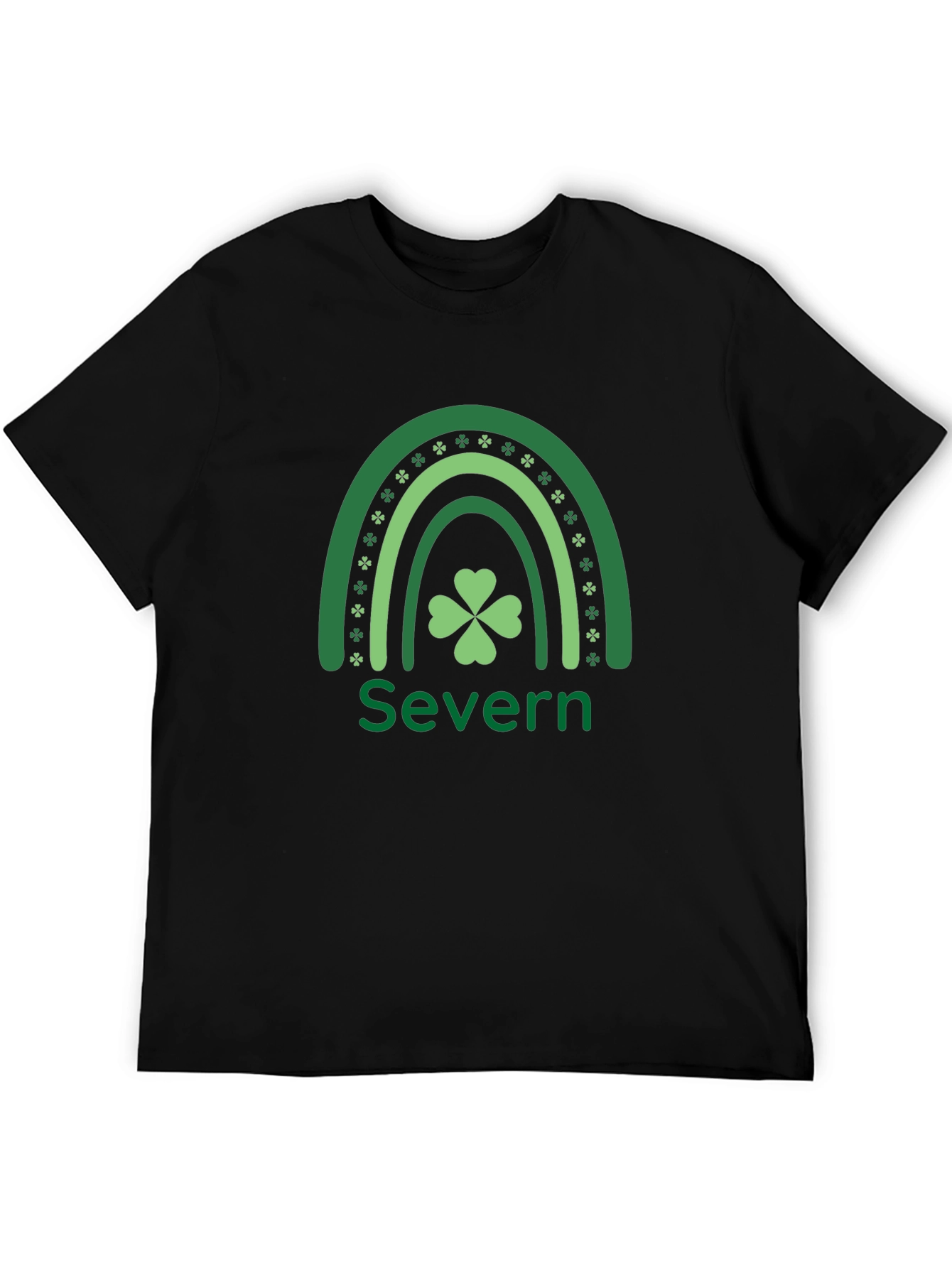 Camiseta Negra Trébol Irlandés Severn