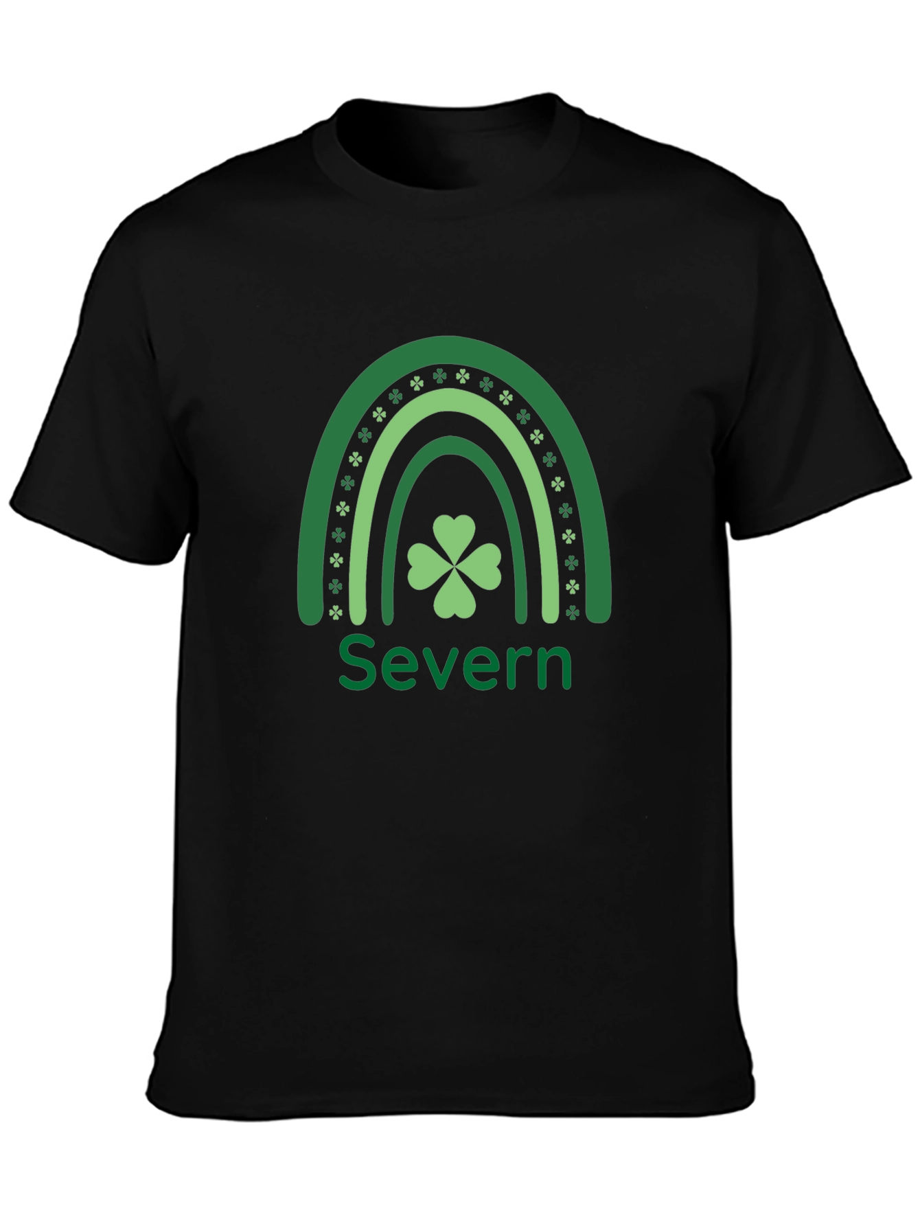 Camiseta Negra Trébol Irlandés Severn